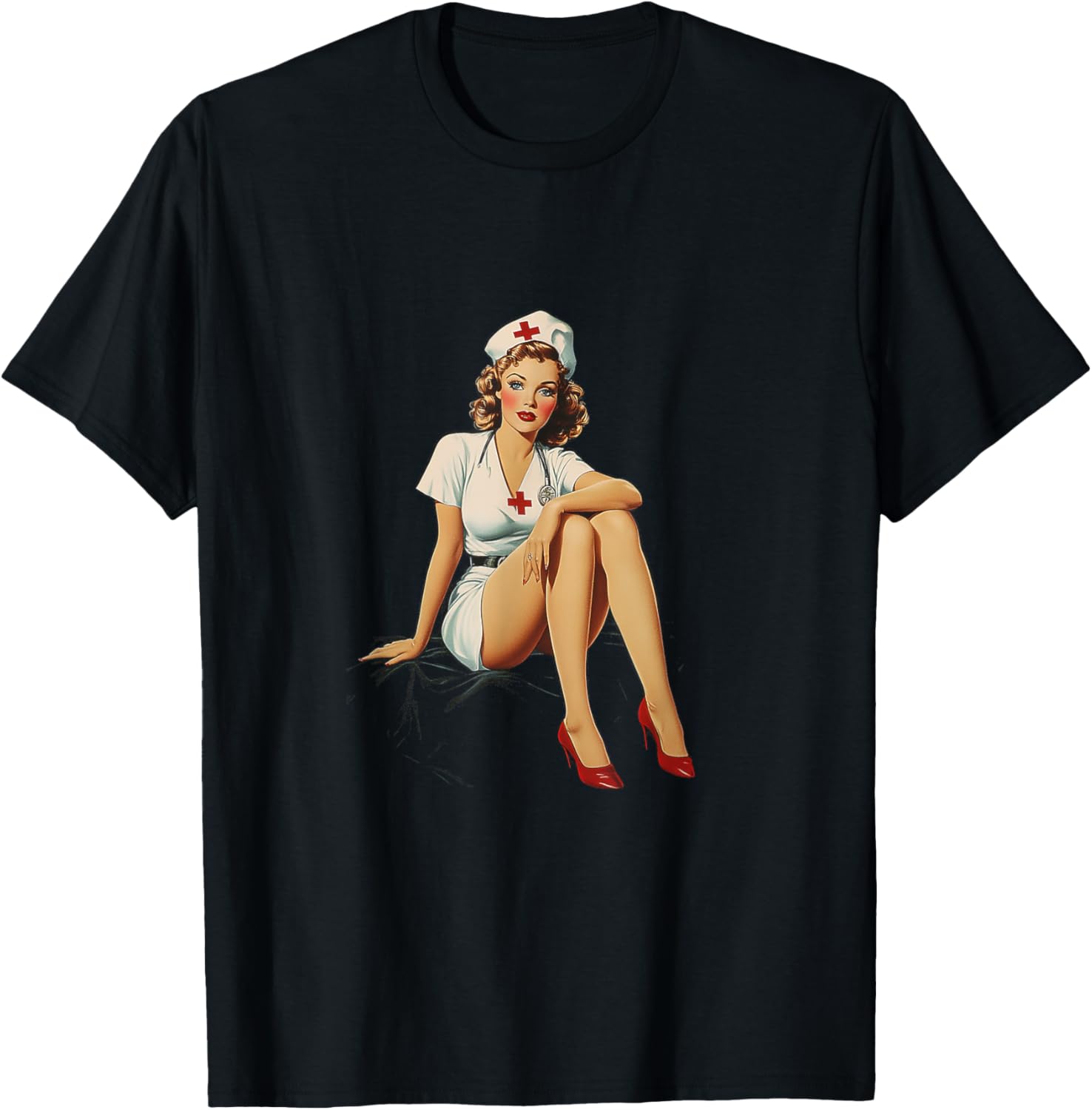 Nostalgic Pin-Up Style Nurse Art